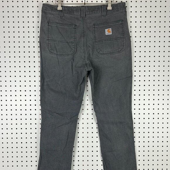 Carhartt Rigby Canvas Work Wear Pants 34x32 Gray Straight Fit 102821-029 Stretch - Picture 2 of 7